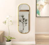 Gharaana Mirrors Capsule Metal Wall Mirror